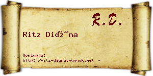 Ritz Diána névjegykártya
